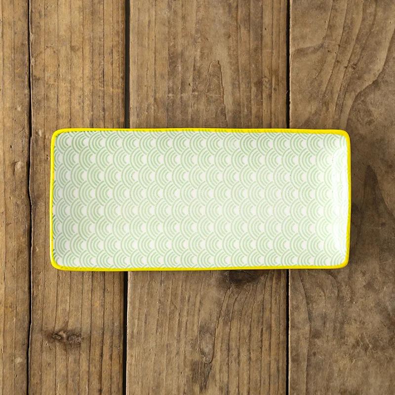 Stoviglie in Ceramica Stile Nordico Creativo Ristorante Piatto Rettangolare per Sushi Frutta Snack Domestici Piatto Piano Poco Profondo per Portata Principale