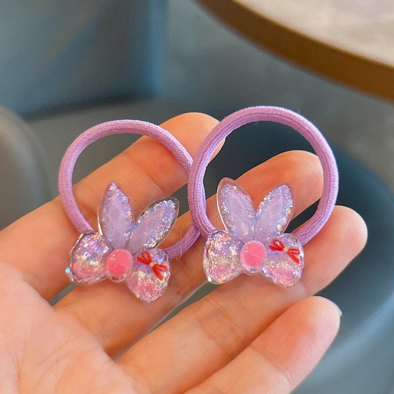 2PCS New Lovely Sparkling Gradient Cat Girls Elastic Hair Bands Hair Accessories Children Hair Ties Baby Headwear