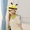 Pălărie de Spectacol Galbenă Tip Scurt cu Expresie Drăguță Pălărie Amuzantă 3D de Albină Articole de Acoperit Cap de Pluș Animal Accesorii de Costum