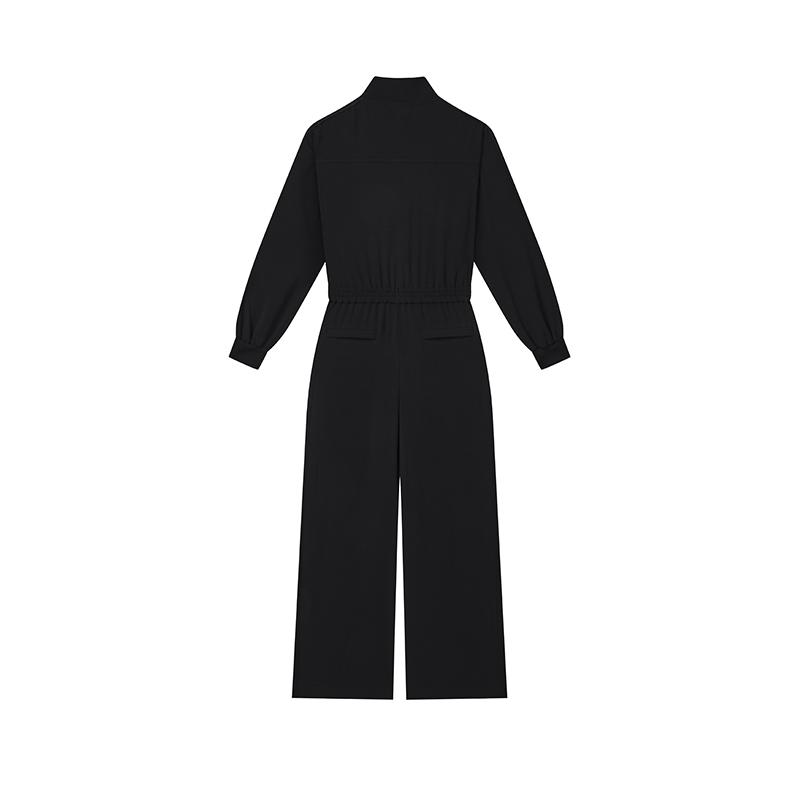 Fila Mysterious Journey Fashion Solid Color Simple Style Cool Jumpsuit Women Jumpsuit Black F11W438709FBK