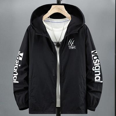 Chaquetas de Verano Tallas Grandes para Hombre Protección Solar Abrigos para la Piel Cortavientos Ultraligero con Capucha Hombre Chaqueta Talla Grande