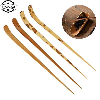 Natürliche Handgefertigte Holz Tee Blatt Matcha Stäbchen Löffel Teegeschirr Weißer Bambus Küchenwerkzeug Gewürz Gadget Kochutensil Zubehör