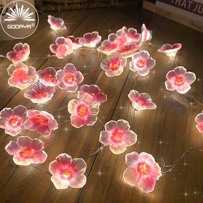 20LEDS Cherry Blossom Light Fairy String Night Lights Pink Flower String Lamps Battery Power For Christmas Garland Decoration