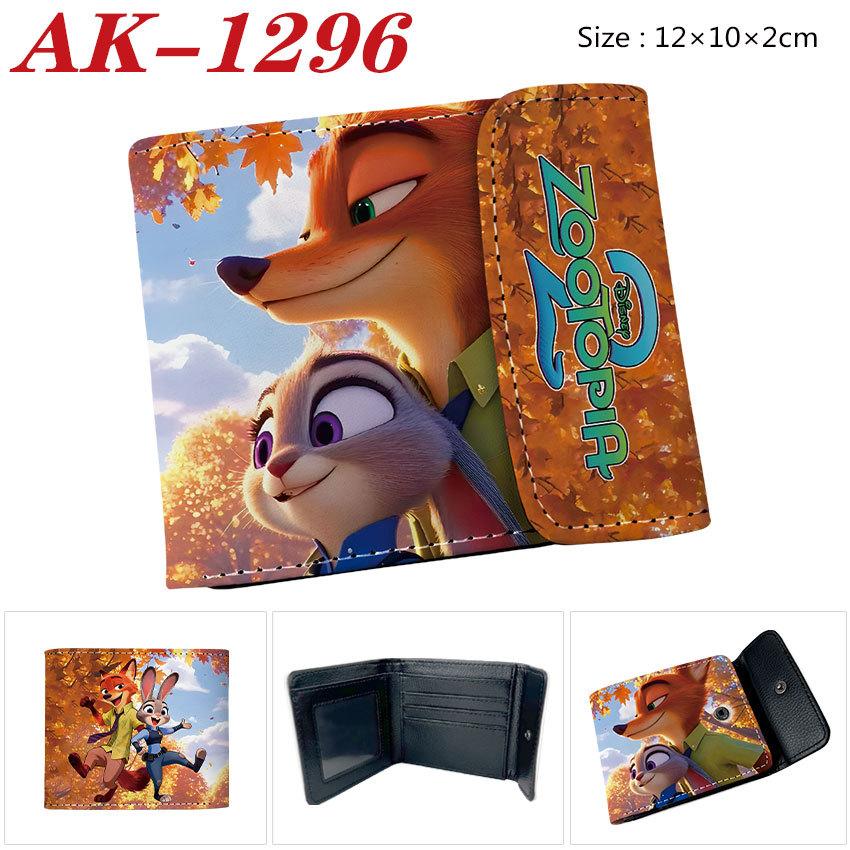 Zootopia Wallet PU Leather Snap Button Bifold Short Card Holder Cute Cartoon Purse for Women Girls 1pcs
