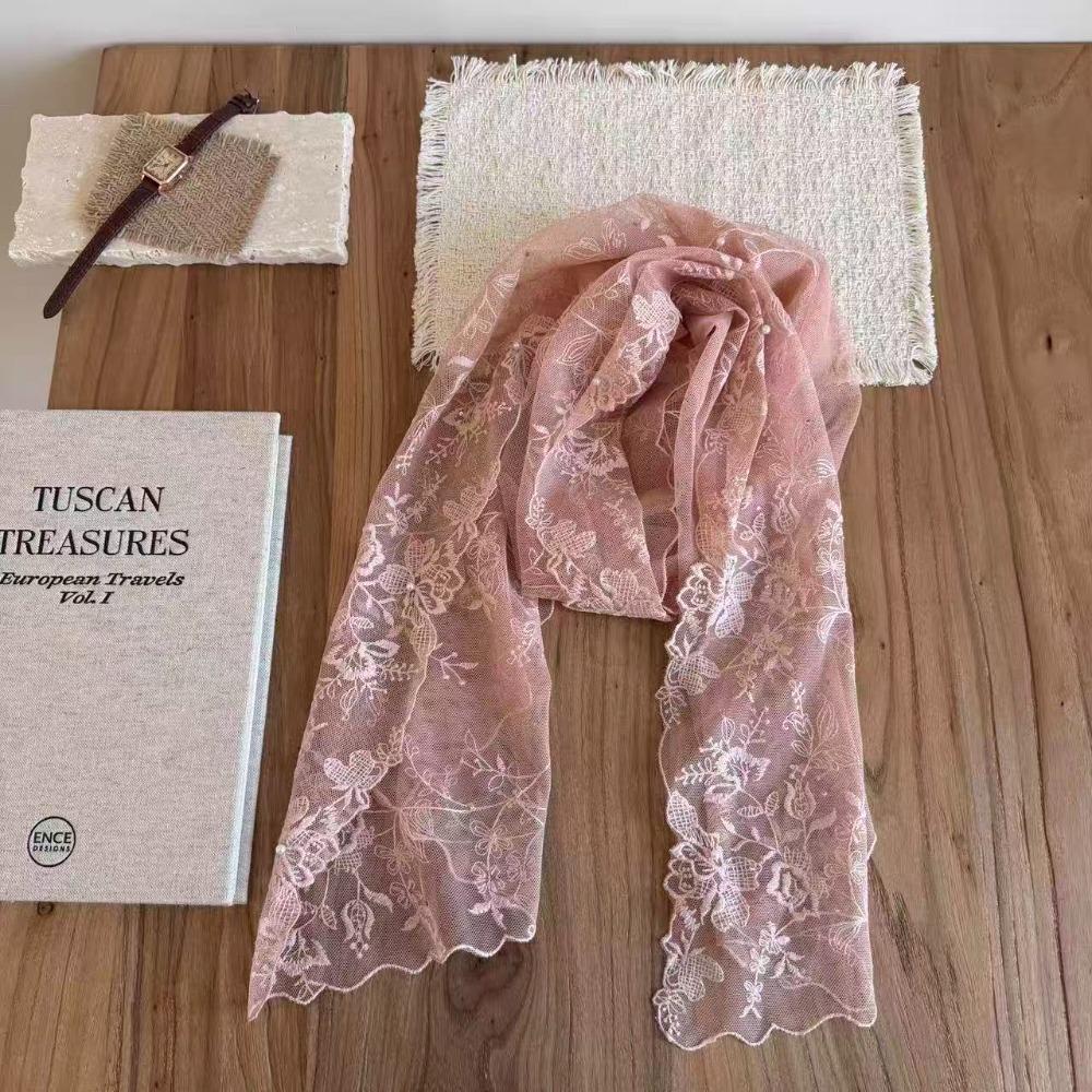 Long Women's Lace Scarf Korean Version Female Headscarf Versatile Sunscreen Shawl