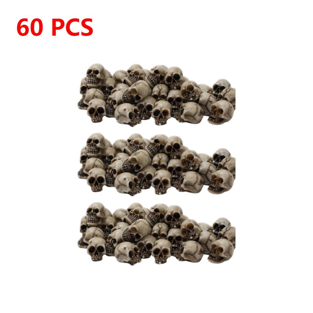 20-60Pcs Decorative Skull Model Collectable Halloween Miniature Skulls Heads Decorative Festival Theme Party Haunted House Decor