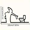 Toilet Signs 2D Flat Metal Bathroom Sign La Linea Minimalist Line Art Car Sticker Self Adhesive WC Toilet Iron Art Corner Decor