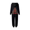 Weihnachtsdruck Eltern-Kind-Outfit Kapuzenreißverschluss Einteiliges modisches Heimanzug-Set