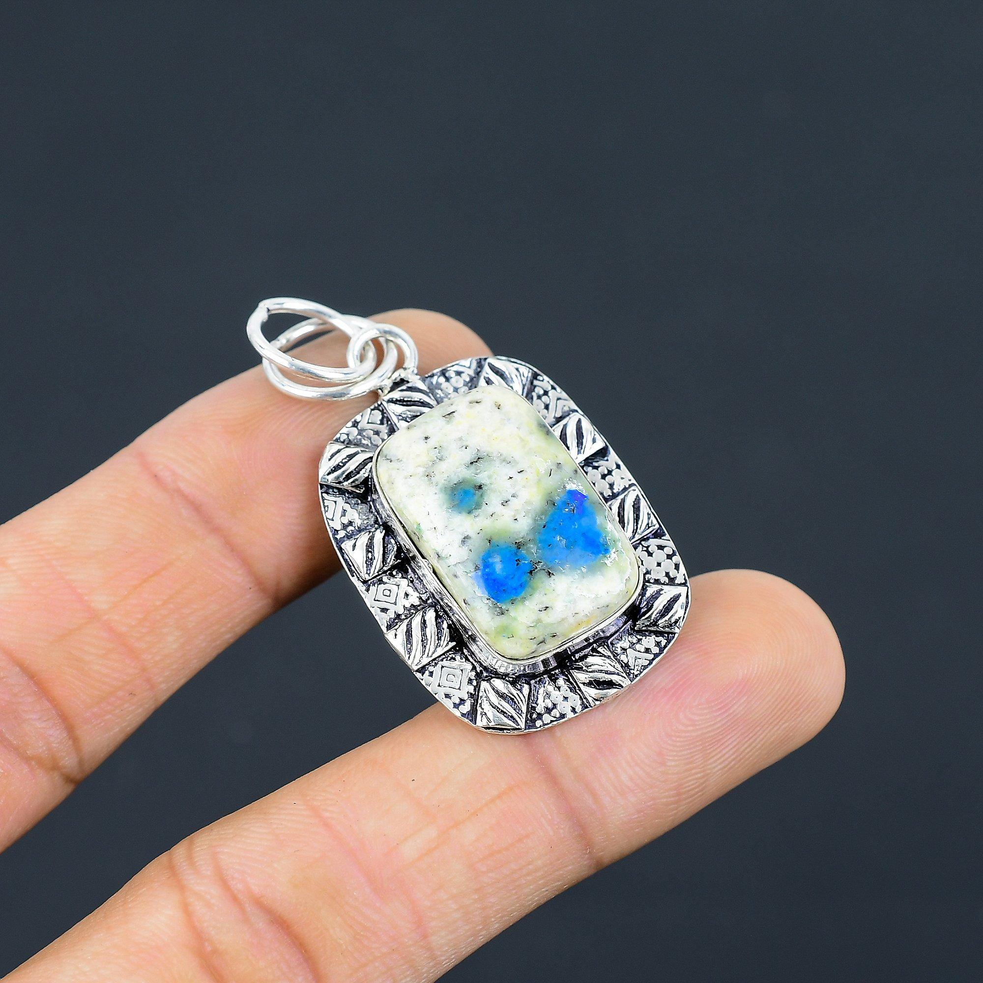 

Friendship Day Deal Sterling Silver Natural K2 Jasper Engagement Bezel Pendant