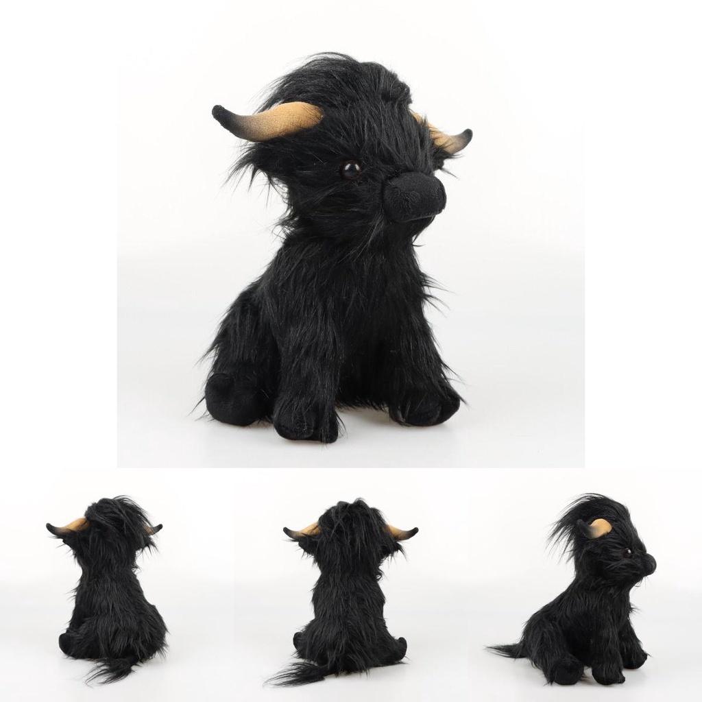 Adorable 11in Scottish Highland Cow Plush Toy