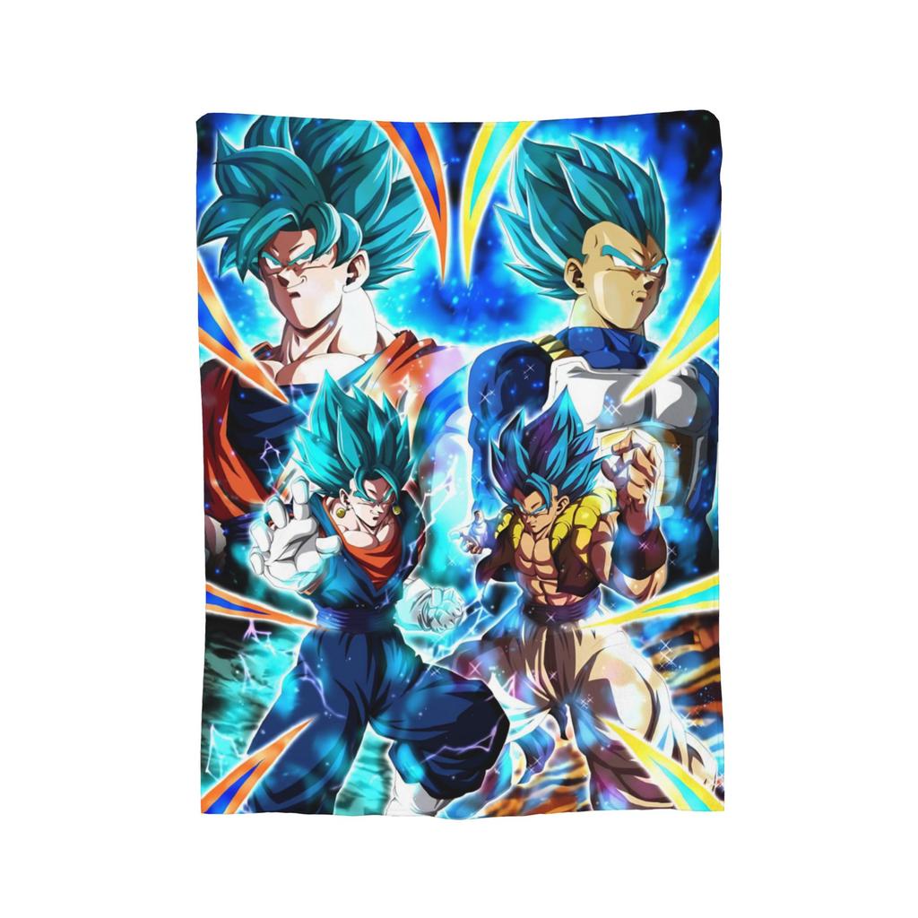 DBZ Goku Pattern Blanket Anime Characters Plush Funny Warm Throw Blanket for Coverlet Spring/Autumn,
