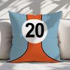 Retro Racing Number 20 Pillow Case, Vintage Car Cushion Cover, Blue Orange Geometric Home Decor Throw Pillow Slipcover for Sofa