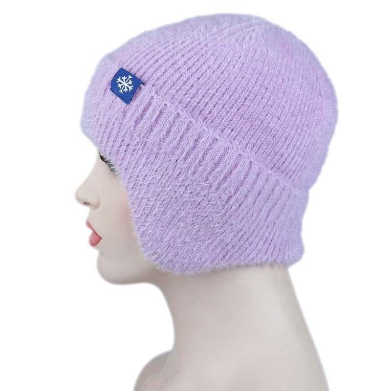 New Women Candy Colors Earflap Winter Hat Fashion Faux Fur Knitted Hat Kpop Style Soft Beanie Hats Female Streetwear Cap