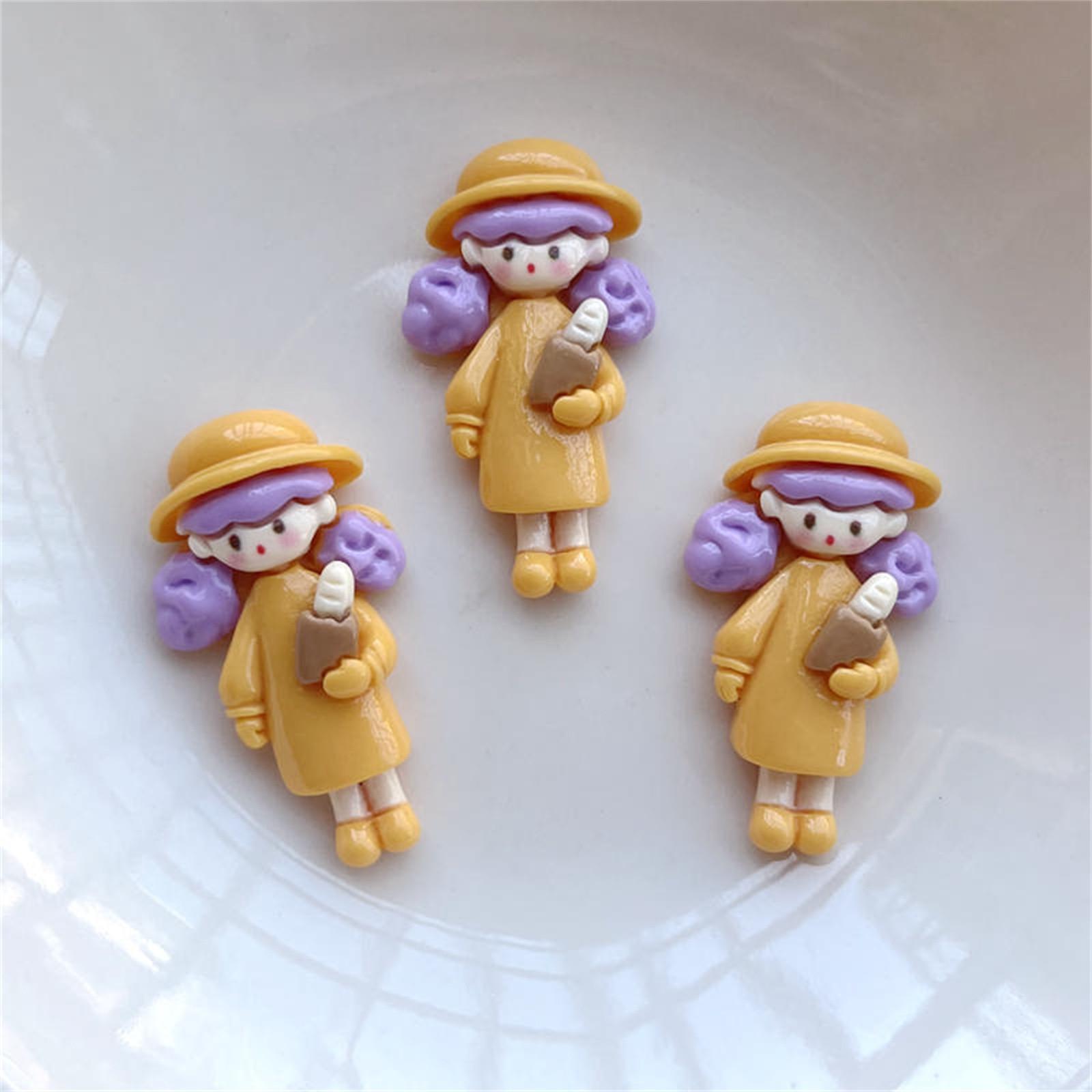 

5 шт. 35 мм большая мультяшная красавица девушка кавайи плоская задняя часть смолы принцесса DIY украшенная шпилька для волос скрапбукинг One Size жёлтый