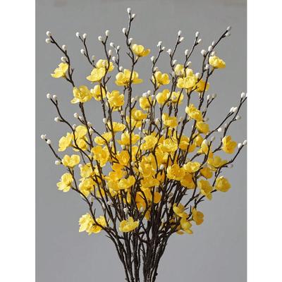 1 pièce Fleurs Artificielles Prunier Blanc Faux Chimonanthe Fleurs en Plastique à Longue Tige Décoration Maison Hôtel Bureau Mariage Fête Jardin