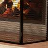 Fireplace Screen, 3-Panel, Folding, Metal Frame, 96 X 60 Cm, Black