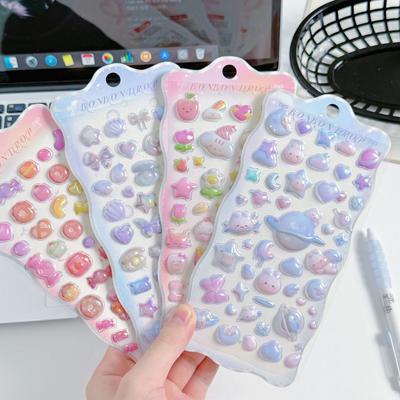Cartoon 3D Relief Lustige Sticker 4 Stück Niedliche Wasserdichte Dekorative Sticker für Kinder DIY Dekoration BulingBulingStickers Store