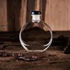 Oblateness Shaped Mini Whiskey Bottle Simple Outdoor Easy Carry Lead-free Glass Whiskey Decanter Transparent Liquor Vodka Bottle