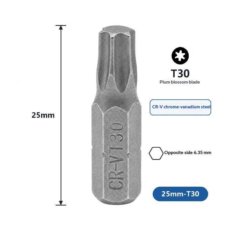 5Pcs Torx Screwdriver Bit 1/4" Hex Shank T8/T9/T10/T15/T20/T25/T27/T30/T35/T40/T45 Head 1" Length 6 Point Security Drill Bits