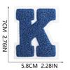 7cm White Background Royal Blue Text Embroidered Letter Patch for Bags & Decor
