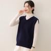 2025 A/W Women's V-Neck Cashmere Shawl Vest - Sleeveless Knit Outerwear for Layering