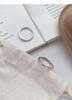 S999 Sterling Silver Minimalist Diamond Shape Adjustable Couple Ring Set - Light Luxury Pure Silver Band