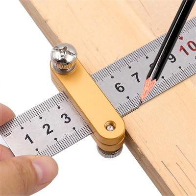 Steel Ruler Positioning Block Stop Carpentry Scriber Line Marking Gauge For Ruler Locator Woodworking Scriber Measuring Tools