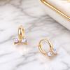 1 Pair Women Circle Earrings, Bow Design Zinc Alloy Earrings with Transparent Cubic Zirconia, Goddess Style Earrings for Daily Wear Work Party