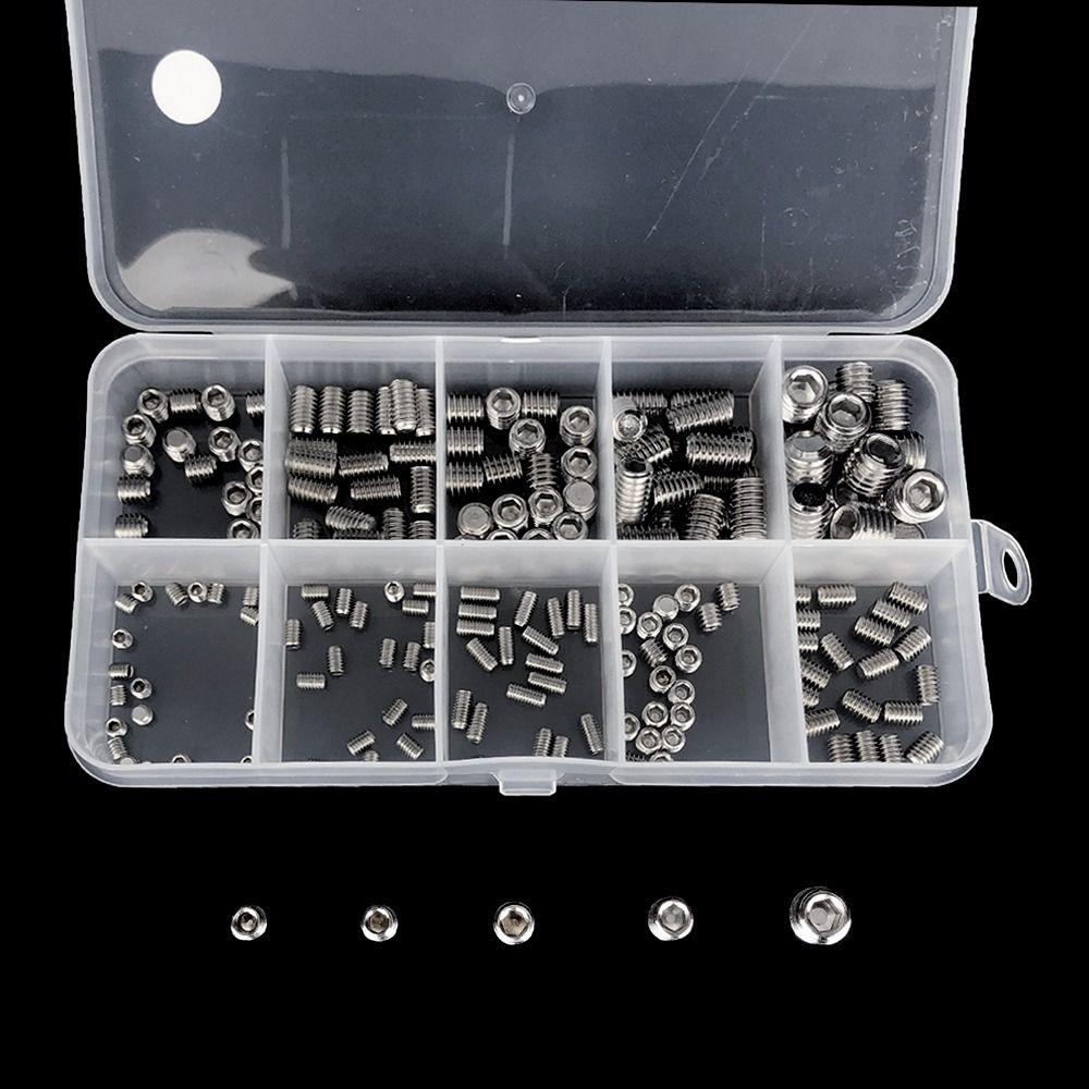 Hex DIN913 304 Stainless Steel Grub Bolt Hexagon Socket Screw Allen Head Assortment Kit