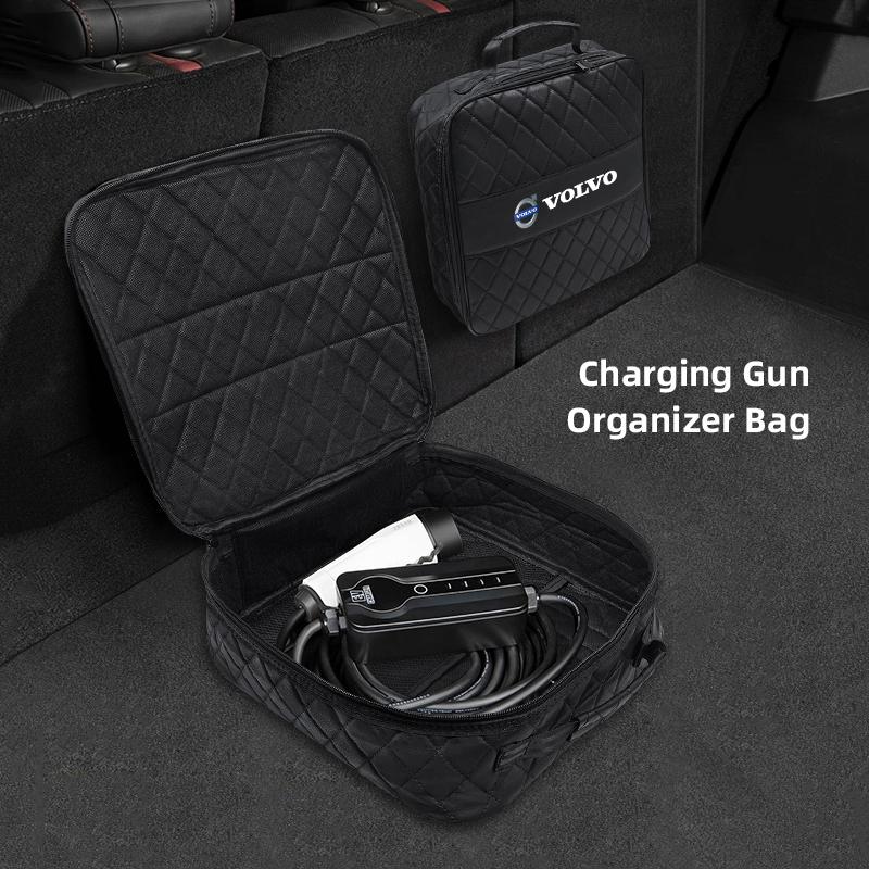 Electric Car Charging Gun Storage Carry Bag Handbag Organizer For Volvo XC90 V90 V60 XC60 V40 EC40 EX40 S80 S60 S90 C40 XC40 V70