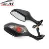 1 Pair Motorcycle Rear View Mirrors Foldable Rearview Side Mirrors With LED Turn Signal Light For Honda Auto Accessories
