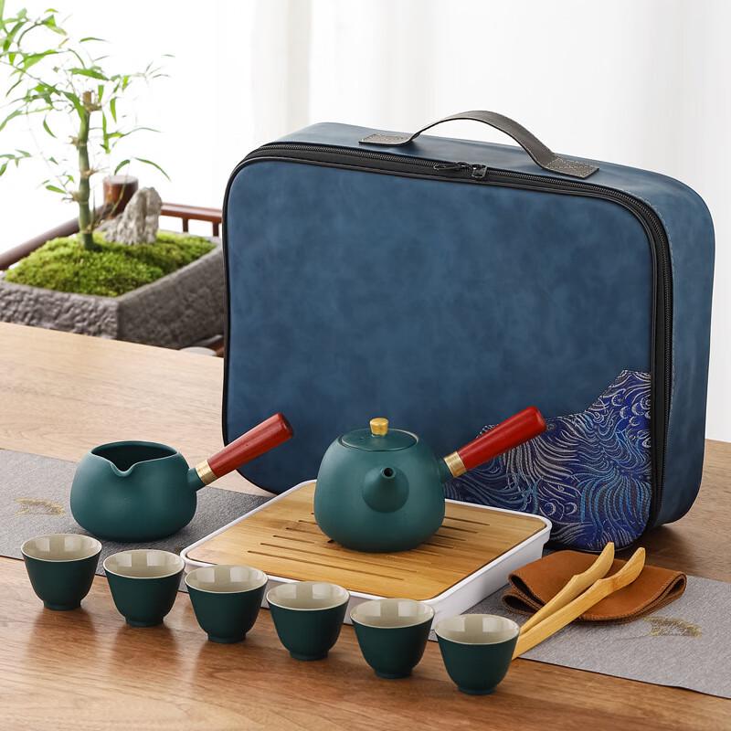 Portable Black Pottery Travel Kung Fu Tea Set