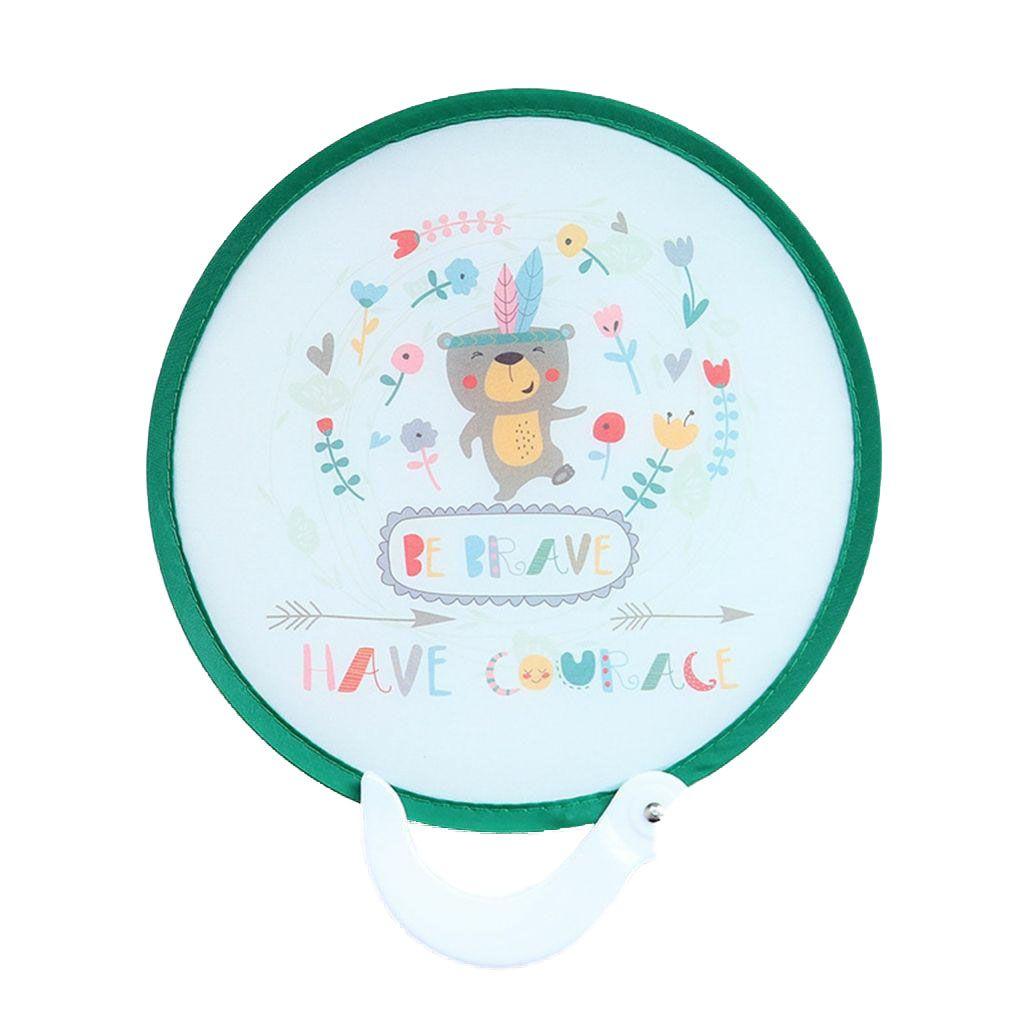 Portable Cartoon Folding Fan Kawaii Creative Foldable Fan Cool Summer Hand Fan Flying Disk Pocket Cloth Fan Gifts For Kids