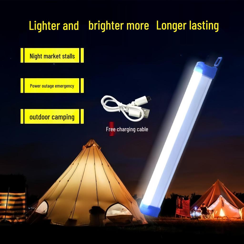 USB Rechargeable LED Emergency Tube: Magnetic Suspension for Home, Camping, and Market Lighting