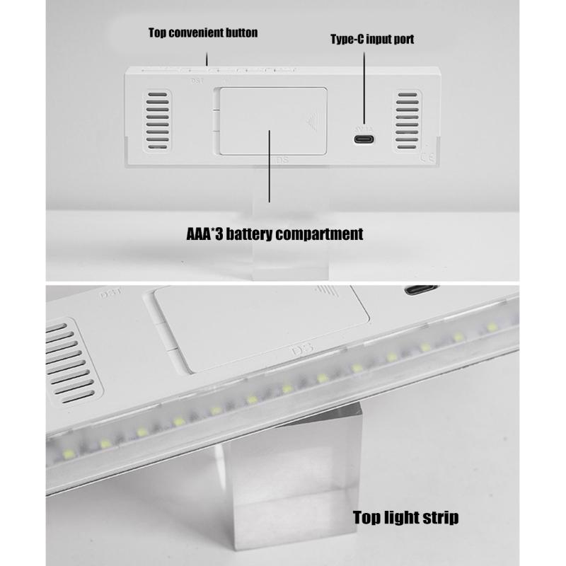 Digital Alarm Clock for Bedroom Desk Clock for Living Room Bedroom with Large Number,Dimmer,Loud Alarm Temperature