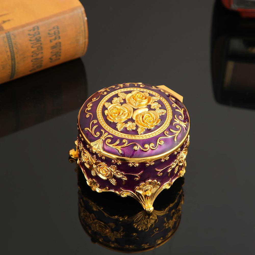 Scatola Portagioie in Metallo Smaltato Vintage Piccola Organizer per Oggetti Piccoli per Anelli Orecchini Braccialetti Decorazione da Scrivania Regalo di Compleanno