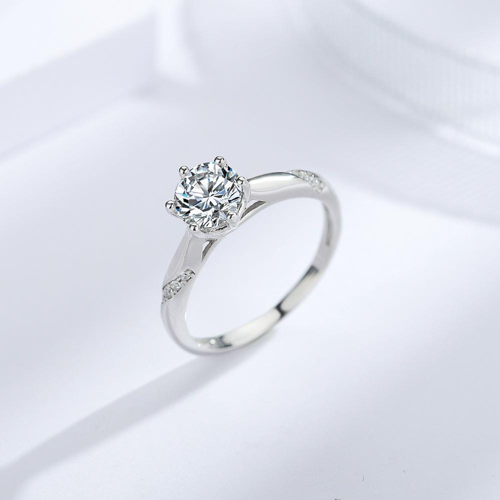 

Кольцо Psychic из стерлингового серебра S925, однокаратное платиновое кольцо с бриллиантом в два карата, парное кольцо No. 9