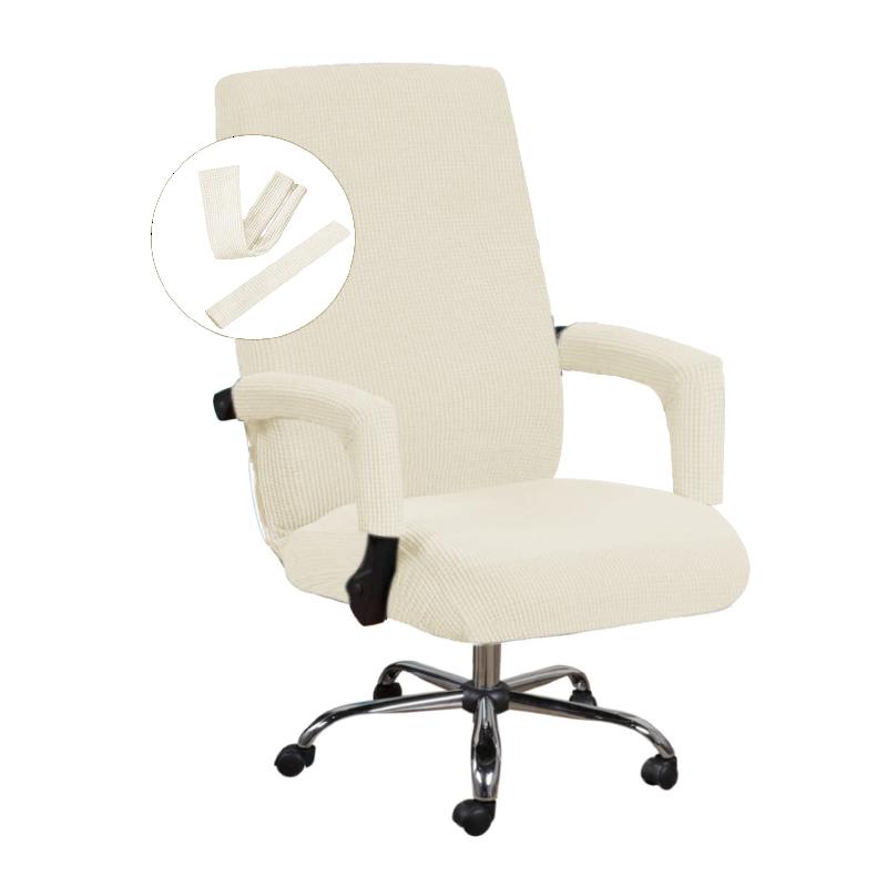 

Толстые офисные сиденья, защита для стульев, прочные жаккардовые офисные эластичные чехлы на стулья из спандекса, противогрязные чехлы на стулья для компьютерных сидений, съемные чехлы L Size бежевый