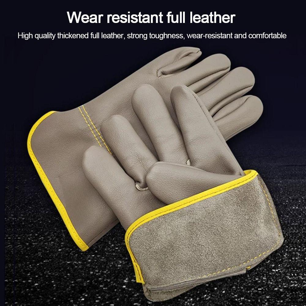 Gants de soudure en cuir de vache Court Gants de sécurité Nouveau Gant de mécanicien