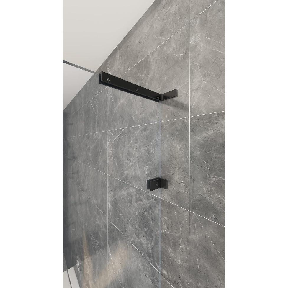 LukLoy Fixed Glass Support Bracket Stabilizer Brace, Frameless Glass to Wall Clamp Shower Glass Support Bar L Shape Mounting Bracket,