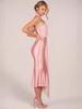 2026 Euro-Amerikanischer Stil Sexy Neckholder Satin Bodycon Kleid mit Rüschen