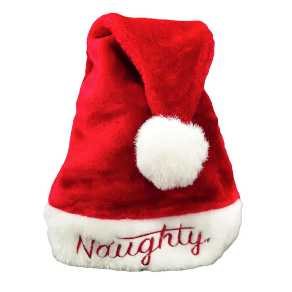 Long Plush Christmas Hat with Big Pom Pom for Adults & Kids