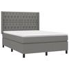 Maison Exclusive - Sommier à lattes de lit matelas LED Gris foncé 140x200 cm Tissu