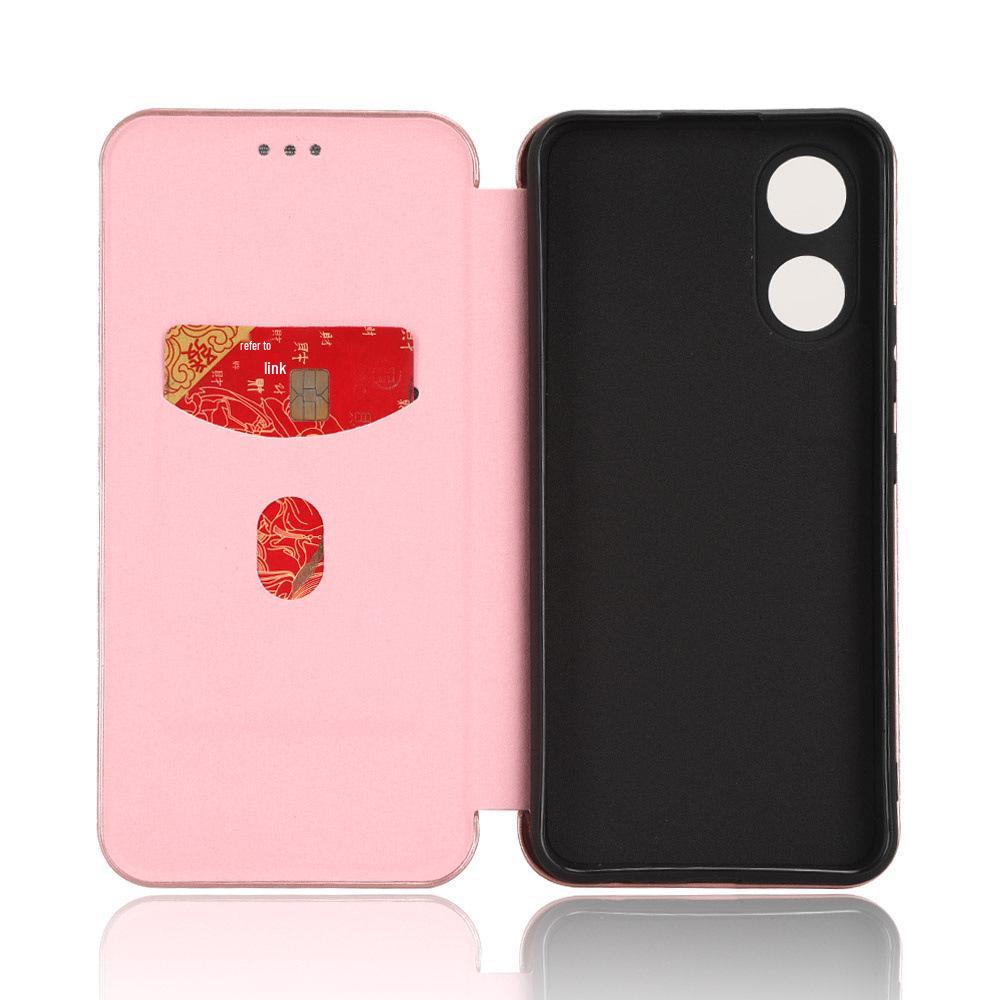 VIVO Y02S Carbon Fiber Multi-Card Euro-Asia Leather Flip Phone Case