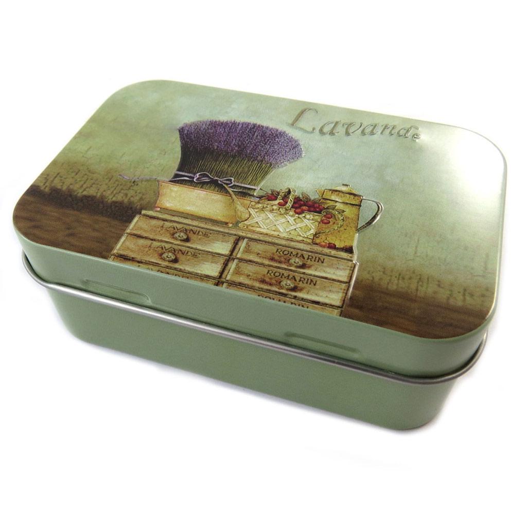 Les Trésors De Lily [N6550] - Metal Box 'Lavender' Green Purple