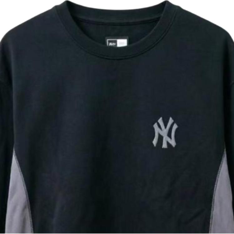 New Era MLB New York Yankees Fashion Logo Letter Crew Neck Long Sleeve Color Block T-Shirt Unisex T-Shirt 14726660