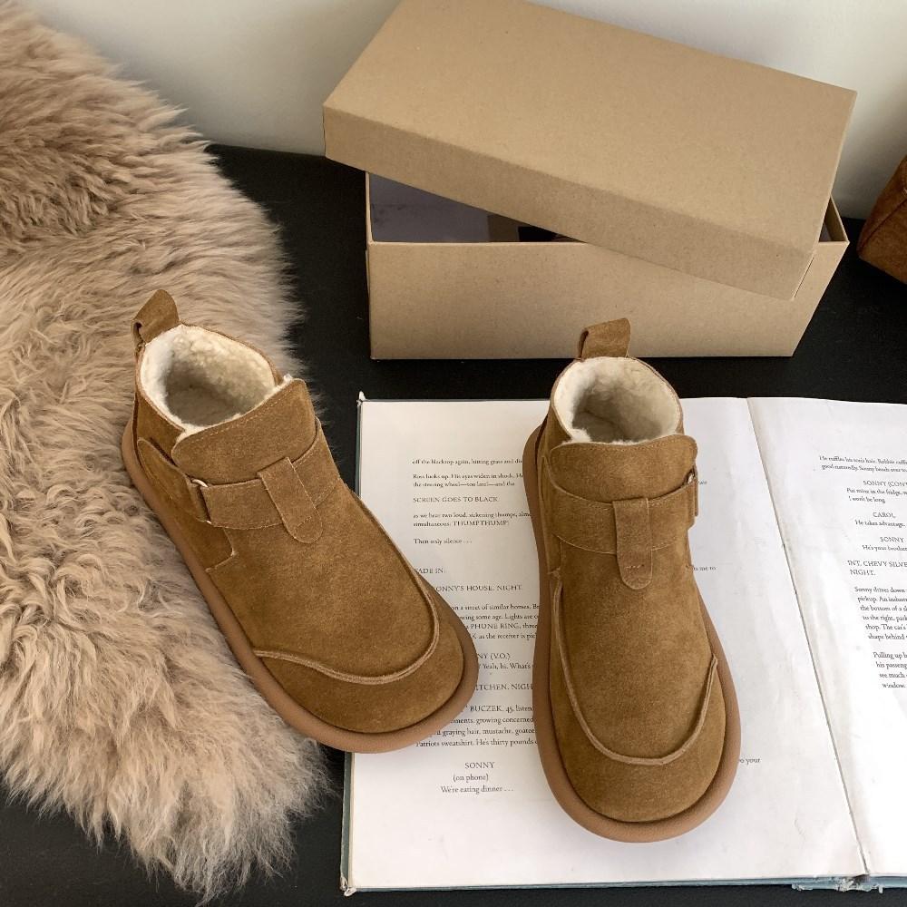 Women s Mori System Retro Cowhide Casual College Versatile Short Boots Frosted Leather England Single Boots 36