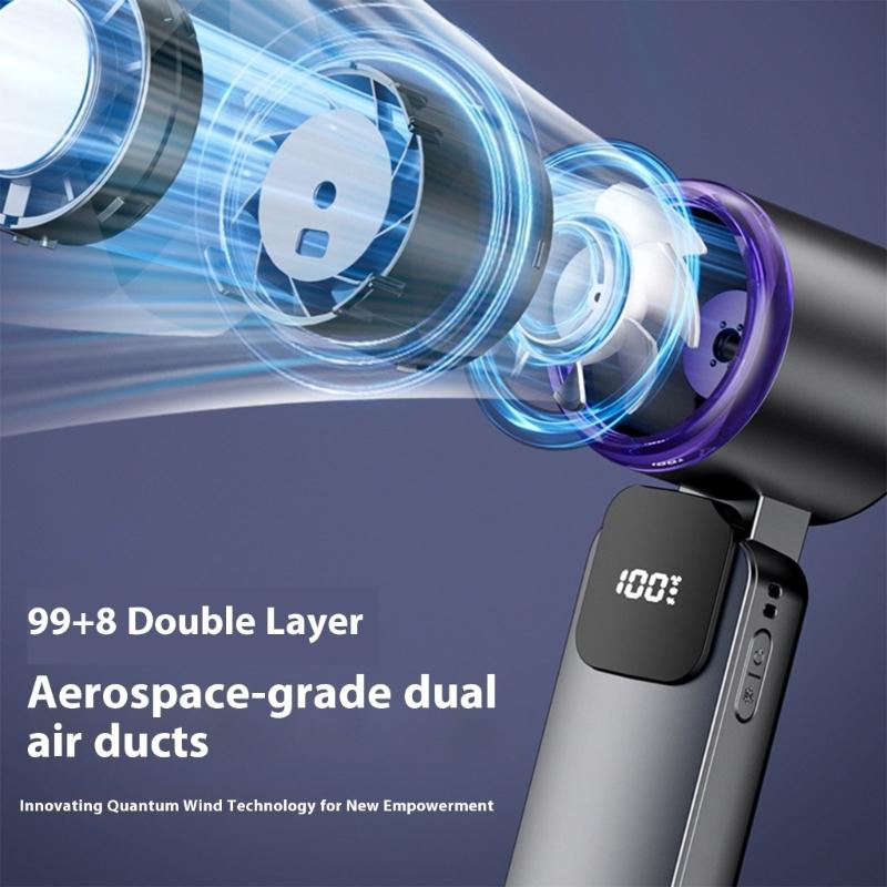 Rechargeable Cooling Hand Fan 3500mAh Battery 199Wind Double Airflows Design Foldable Quiet Motor For Indoor Outdoor Use