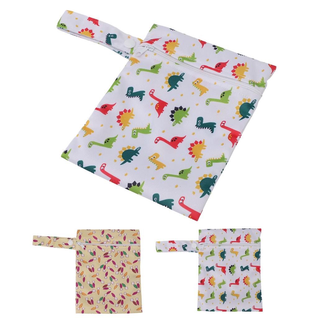 3pcs Wet Bag Water Resistant Reusable Portable Hanging Diaper Wet Bag for Home Travel