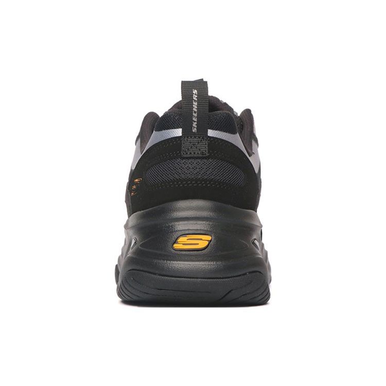 Skechers D'LITES 4.0 Men Black Low Top Casual Shoes Mesh Leather Comfortable Retro 237410-BKOR